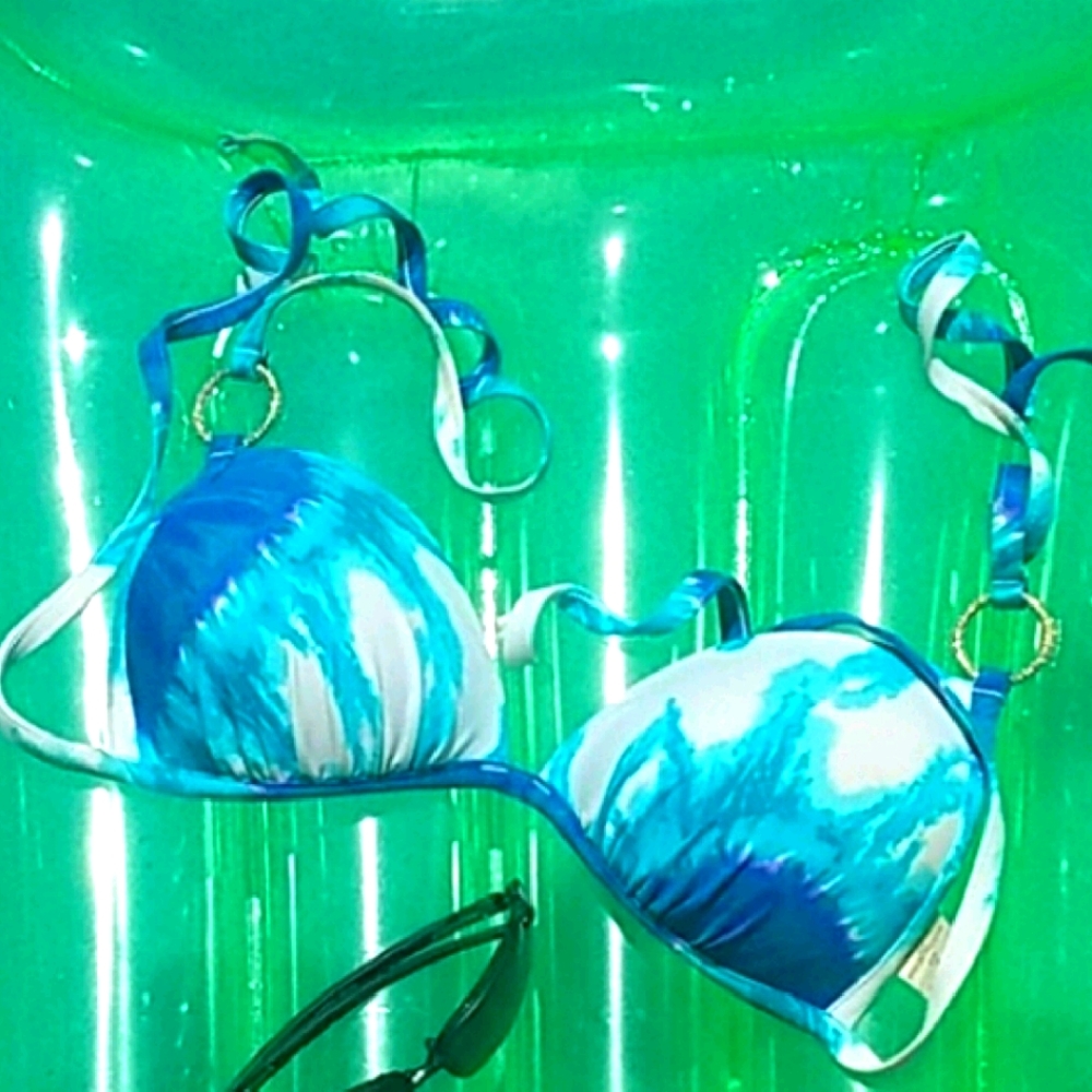 RARE SEXY Trina Turk Push-Up BIKINI Top TieDye N…